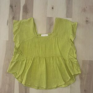 Green Ruffled Women's Babydoll Top